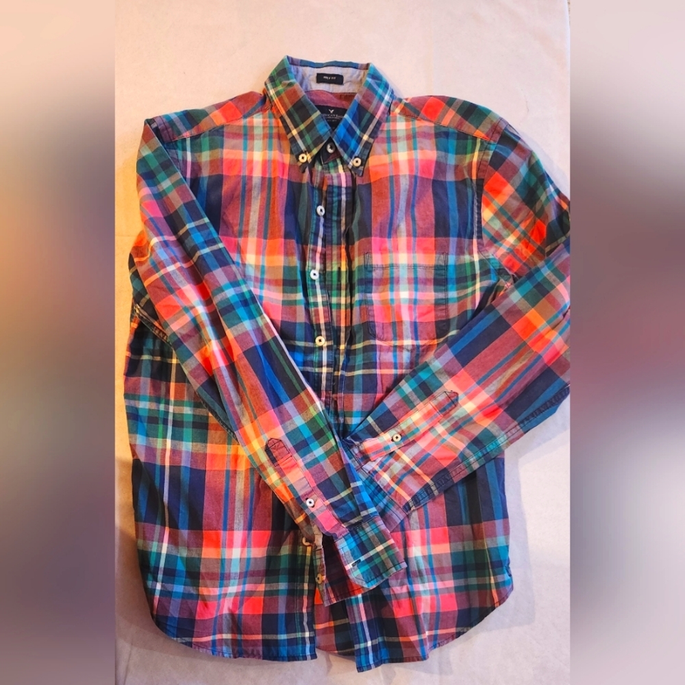 American Eagle Prep Fit Button Down Sz S